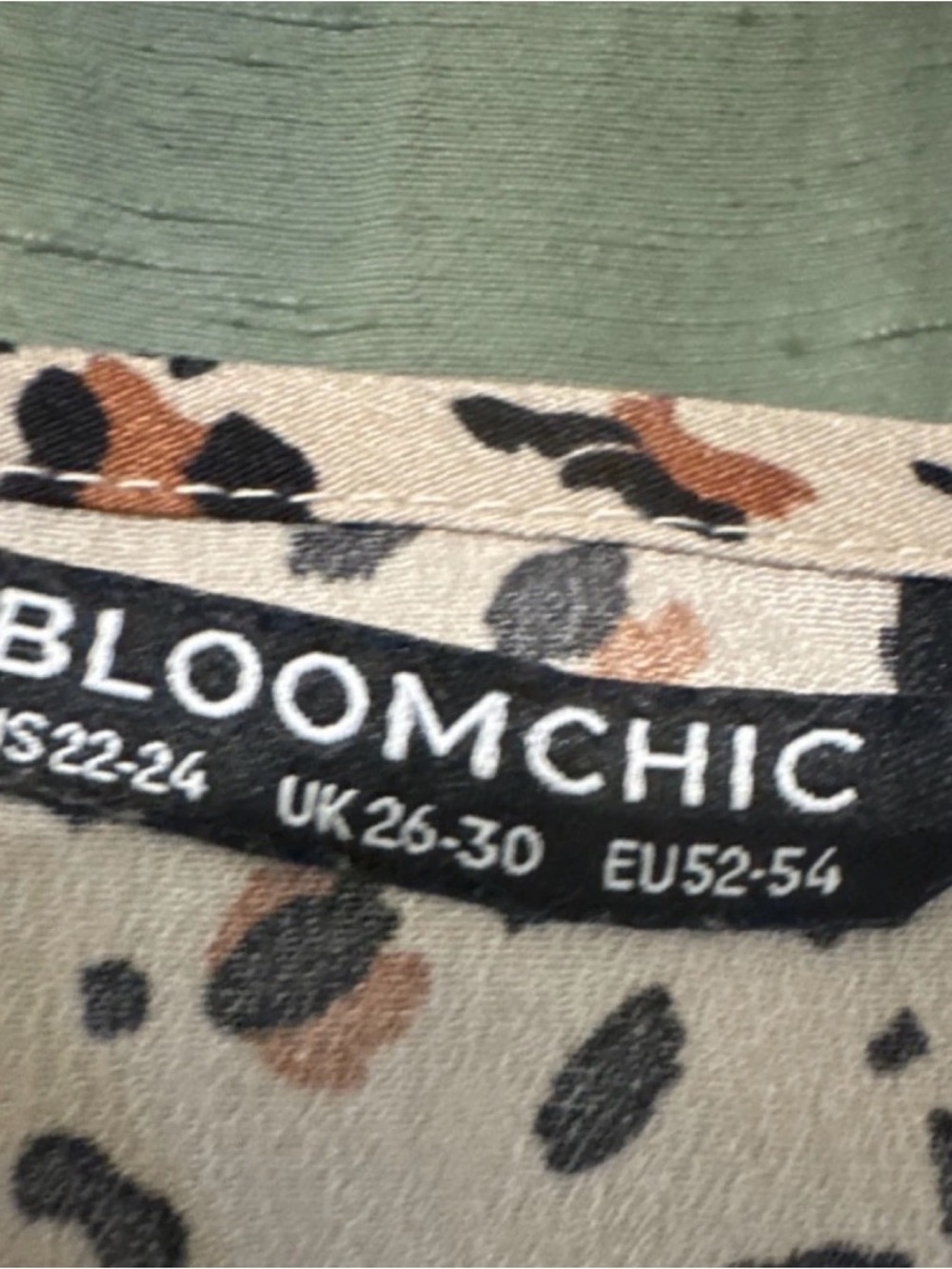 BloomChic Beige Leopard-Print Midi Dress with Black Trim - Picture 4 of 4